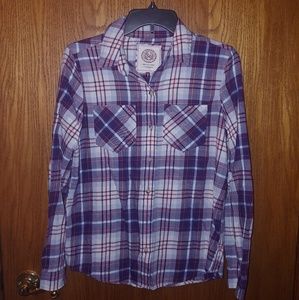 Purple Plaid Button Up